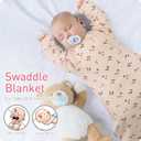 Transitional Baby Swaddling Sack with Arms Up Length Sleeves Mitten Cuffs 3-6 Months Wearable Swaddling Blanket Sleeping Bag Cotton for Newborns Boys Girls Sleep Sacks Snug Fit Calms Startle Reflex