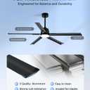 Minislak 62 Inch Smart Ceiling Fan with Light and Remote,Industrial Ceiling Fan with 5 Aluminum Blades,6 Speed,3CCT,Quiet DC Motor Indoor Outdoor Fan for Patio,Living Room,Bedroom