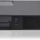 RackChoice 2U Server case Micro ATX Compact Rackmount 2 x 5.25 Chassis Support ATX PS2 PSU with 120mm Fan on top, USB3.0 with 2.0 Adapter