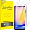 JETech Screen Protector for Samsung Galaxy A25 5G 6.5 Inch, 9H Tempered Glass Film, Anti-Scratch, HD Clear, 3-Pack