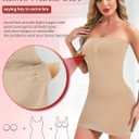 SLIMBELLE Built In Bra Strapless Shapewear Dress Slip for Women Tummy Control Full Slip Shaper Under Dresses (S)