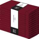 Set of 12 Hemstitch Cloth Dinner Napkins 100% Cotton - Soft Durable Washable - Ideal for Events Weddings Holidays - Perfect Everyday Use Table Linen Cloth Napkins 18x18 Burgundy