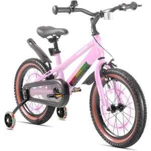 KEANO 12-20" Kids Bike for 3-10 Yrs, Light-Up Training Wheels, 16 Inch with Training Wheels