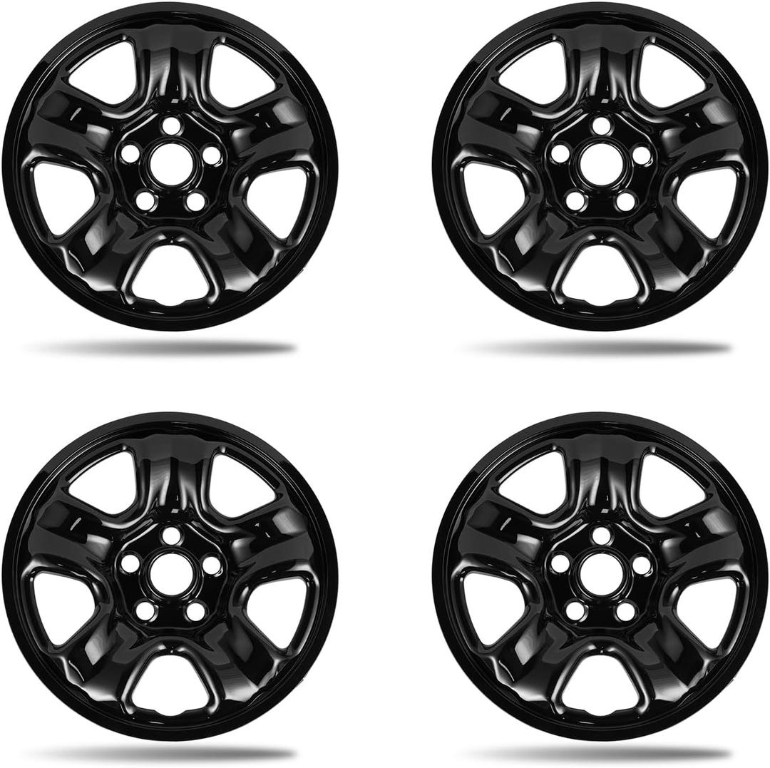 16 Inch ABS Wheel Skins for 2012-2016 Honda CR-V LX, Fits OEM Steel Wheels #42700-T0A-A01 / #42700-T1W-A01, Gloss Black Snap-On Wheel Covers 4-Pack