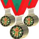 Cholemy 20 Pcs Christmas Trophies 2" Contest Award Christmas Medals Winter Holiday Contest Trophy for Winner First Place Participation Prizes Xmas Party Gift