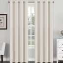 H.VERSAILTEX Room Darkening Curtains for Bedroom Thermal Insulated Living Room Curtains 94 Inch Long Grommet Privacy Protection Window Curtain Panels/Drapes for Nursery, 2 Panels, Ivory