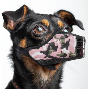 Dog Muzzle, Soft Mesh No Barking Pet Muzzles for Small Medium Large Sized Dogs, Breathable Drinkable Dog Mouth Guard Adjustable Puppy Muzzle to Prevent Dogs Biting Chewing and Licking, Pink