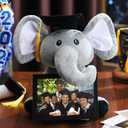 Geelin 10'' 2025 Graduation Elephant Plush with Picture Frame for 4'' x 6'' Photo Cap Tassel Kids Graduation Gifts Stuffed Elephant for Granddaughter Son Girls Boys Preschool Kindergarten School
