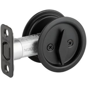 335-514 Round Privacy Pocket Door Lock Iron Black Finish