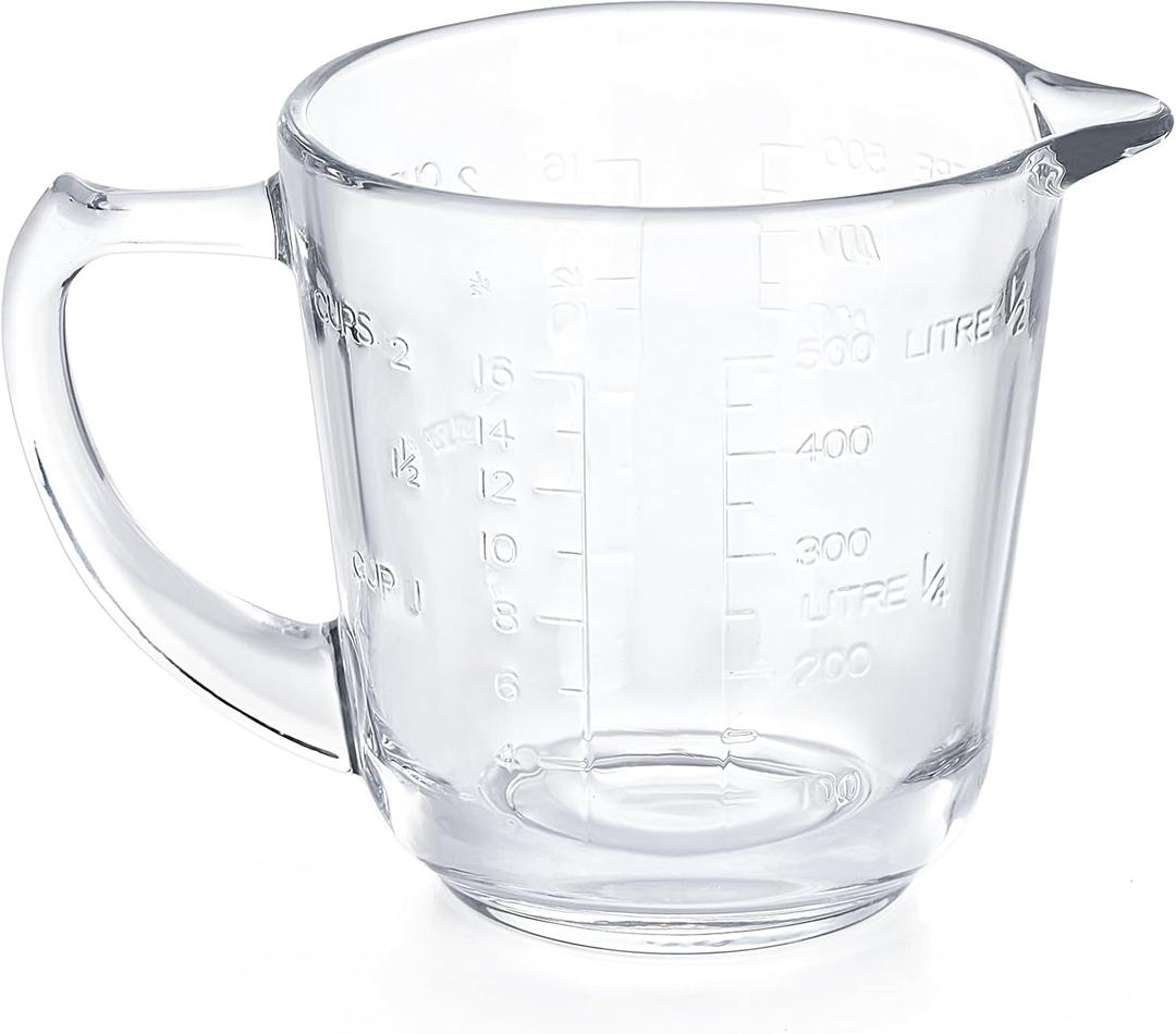 Left Handed Glass Measuring Cups for Left Hand People(2-Cup, 500 ml)