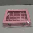 Velvet Jewelry Box 24 Grid Jewelry Ring Display Organiser Box Tray Holder Earrings Storage Case for Girls Wife Mom Women (Pink)