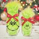 2 x 36 Pcs Christmas Face Transfer Stickers for Crafts Large 6 Inch Small 3 Inch Vinyl Eyes Pitcher Rub on Transfers Decals for Ornaments Glass Drinking Cups Wood Decorations Balls Party (face60)