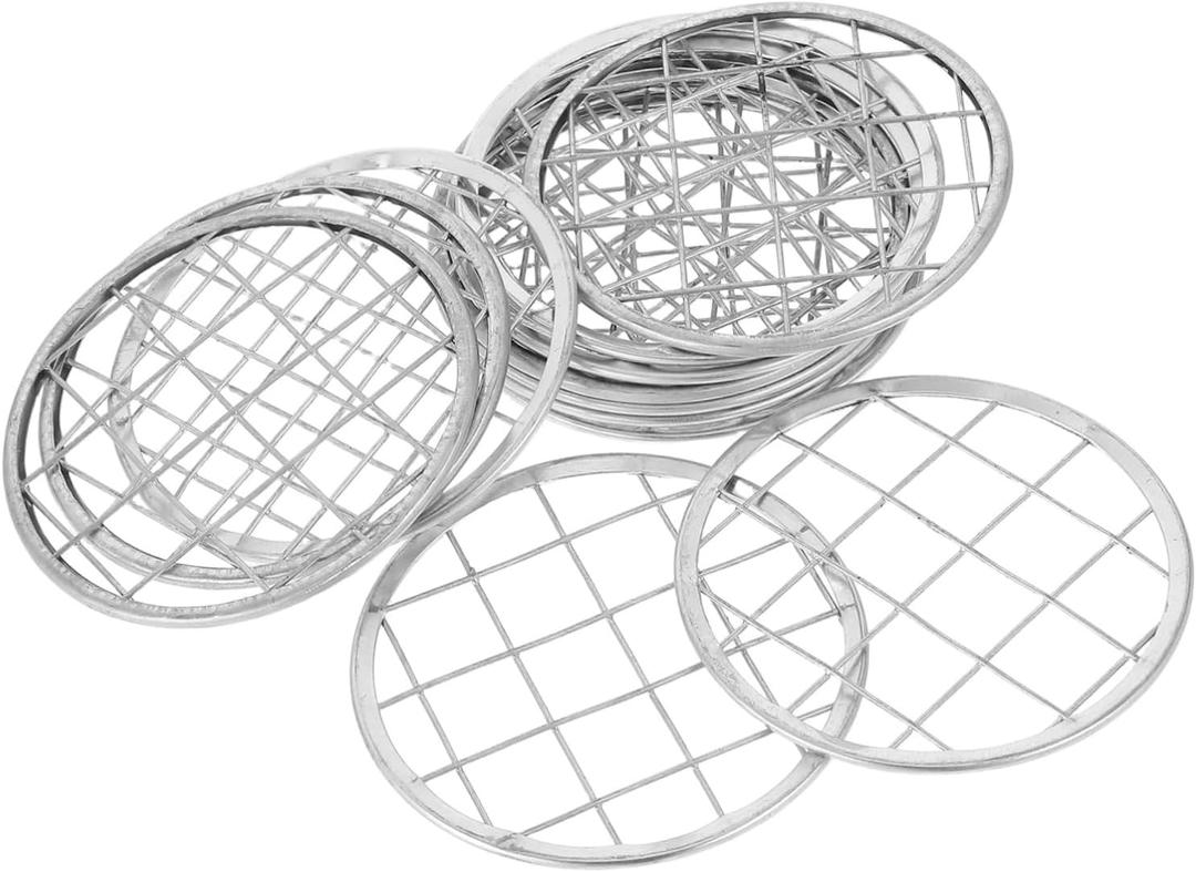 12pcs Flower Lid Insert for Jars Sturdy Tinplate Floral Grid Frog for Vase Arranging Dining Table Centerpiece Decor for Home and Office