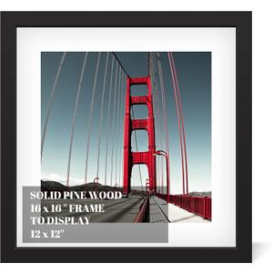 16x16 Picture Frame Diamond Painting Frames Poster Frames Made of Solid Wood,Display Pictures 12x12 with Mat or 16x16 without Mat for Photos, Paintings,Walls Decoration,Anniversary,Wedding,Christmas