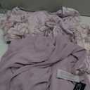 Plus Long Gown with Lace Bodice with 3/4 Illusion Sleeves, Scalloped Hem Detail and Chiffon Skirt 6P, Smokey Orchid Embroidery