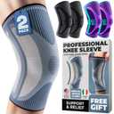DR. BRACE ELITE Knee Brace with Size Stabilizer (2 Pack) Knee Brace for Women & Men, Workout, Sports, Daily Knee Compression Sleeve for Maximum Knee Pain Support & Fast Recovery (Uranus, Medium)