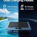 T1B Solar Powered Pool Skimmer Robot, Automatic Robotic Pool Surface Skimmer Cleaner with 24/7 Cleaning, Dual Charging Modes, Auto-Dock, Inground & Above-Ground Pools (Blue)