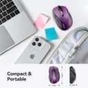 TECKNET Wireless Mouse, 2.4G Ergonomic Optical Mouse, Computer Mouse for Laptop, PC, Computer, Chromebook, Notebook, 6 Buttons, 24 Months Battery Life, 2600 DPI, 5 Adjustment Levels - Purple