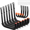 HORUSDY 10-Pack Garage Hooks, Utility Hook, 9" & 6 Garage Heavy Duty Wall Hook for Bikes, Kayak and Hanging Ladders (Black)