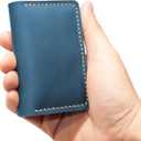 Leather for Men & Women Front Pocket Card Holder | Minimalist Wallet | Front Pocket Wallet | Leather Card Sleeve | Minimalist Handmade Card Holder (Blue)