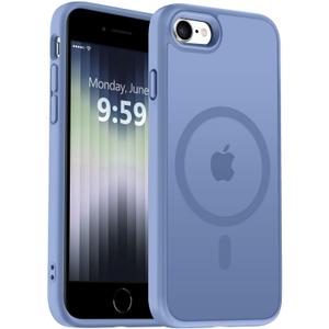 MOCCA Strong Magnetic for iPhone SE Case 2022/iPhone SE 2020 Case/iPhone 7 Case/iPhone 8 Case [Compatible with Magsafe] Slim Thin Translucent Matte Protective Cover Phone Case 4.7'', Blue