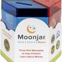 Classic MoonJar Award Winning SAVE SPEND SHARE Educational Tin Toy Bank with Passbook| Moneybox for Children 3+ Years | Teaches Responsible Money Management & Financial Skills