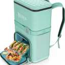 Ninja | Backpack Cooler | FrostVault Go Can Soft Cooler | Leakproof Zipper with Built in Can Opener, 2 Ice Packs & Dry Storage Drawer | for Hiking, Camping & More | 24 Can (Aqua)