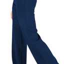 Yogipace Women's Petite/Regular/Tall Wide Leg Yoga Pants with Pockets Lightweight Drawstring Relaxed Fit Lounge Sweatpants (Blue, XL)