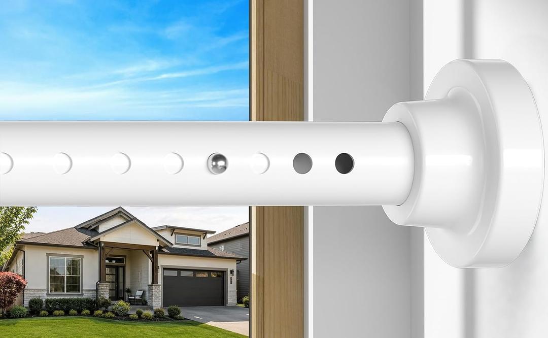 Tension Curtain Rod White Tension Rod 40 to 78 Inch Spring Curtain Rods Non Slip Tension Rods 1pcs For Windows No Drilling Adjustable Tension Rods of Curtains Window Closet Kitchen Wardrobe