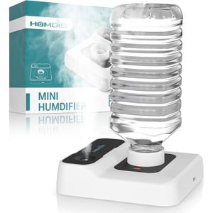 Portable Humidifiers for Travel, Small Mini Humidifier with Auto Shut-Off, Nightlight and Storage Bag for Hotel, Bedroom or Office, Plant Humidifier Indoor, White