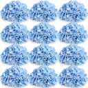 Hydrangea Flower Balls for Centerpieces - 12 PCS Artificial Floral Arrangement with Base, 8 Inch Diameter Fake Silk Kissing Ball for Wedding Table Home Party Decor - Light Blue