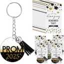 Equsion 50 Sets Class of 2025 Graduation Prom Gifts Inspirational Keychain Motivational Congratulations Cards for Graduation Party (Black), Pack Of 2 