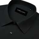 Alimens & Gentle Mens Dress Shirts Stretch Long Sleeve Formal Business Wedding Button Down Shirt Wrinkle Free (Black, L)