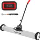 TOOLEAGUE 36" Rolling Magnetic Sweeper with Wheels,Telescoping Adjustable Handle,55LBS Capacity Large Magnet Roller,Magnetic Foldable Tray, 25LBS Pickup Pen,3Pcs Magnet Sweeper Set