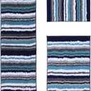 Better Trends Griffie Collection 100% Polyester Tufted Bath Rug, 3 PC Set (17" x 24" | 24" x 36" | 20" x 60"), Navy, 3 Piece Set