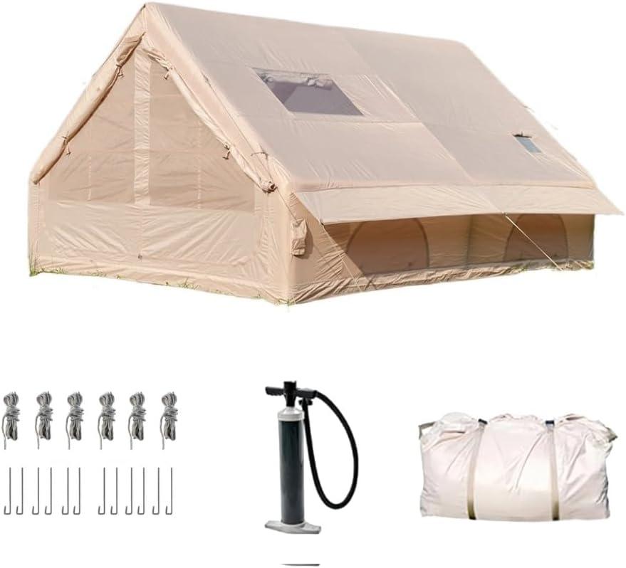 Inflatable Tent with Skylight, 5 Min Easy Setup, Waterproof Oxford, Mosquito Net, Portable Camping Tent for Family Trips, Festivals & Stargazing