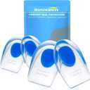 Gel Heel Cups for Heel Pain Relief Shock Absorbing Silicone Inserts for Plantar Fasciitis & Achilles Tendonitis Cushioned Heel Support Pads for All-Day Standing (2 Pairs-Medium)