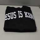Fleece Christian Sweatshirts Women Jesus Loves You Jesus Is King Hoodie Religious Faith God Shirts Oversized Tops S