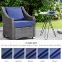 IPYNBAP Outdoor Cushions for Patio Furniture,Outdoor Seat Cushion Set 24 x 24 x 5.75 Inch,Waterproof & Fade Resistant Outdoor Chair Cushions,Deep Patio Chair Cushion with Removable Cover,Navy Blue