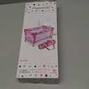 Toy Baby Doll Crib for 18'' Dolls, Cute Pink Heart Designed Baby Doll Bed with Carry Bag, Toy Crib Doll Furniture for 3 Years+ Girls