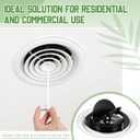 Therwen 2 Set 6 Inch Round Vent Cover Ceiling Diffuser HVAC Vent Duct Cover Replacement with Steel Butterfly Damper Fitting in 6 Inch Duct, Outer Dimensions: 9-15/16"