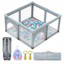 Foldable Baby Playpen,50x50 Inches Portable Playpen,Collapsible Play Pen for Babies and Toddlers,Indoor & Outdoor Baby Fence Play Area,Cold Gray