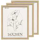 TENIBYC 16x20 Frame 3 Pack, Natural Oak Wood Picture Frame with HD Tempered Glass, Display 16x20 or 20x16 photos, posters and Art Prints, Wall Hanging