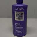 LOreal Paris Sulfate Free Brass Toning Purple Shampoo for Blonde, Bleached, Silver, or Brown Highlighted Hair, EverPure, 23 Fl Oz (Packaging May Vary)