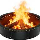 RELIANCER 43.4'' Fire Pit Ring,Outdoor Smokeless Fire Pit Liner,Heavy Duty Steel Wood Burning Firepit Rings Insert kit,DIY Campfire Fireplace Rings Insertion Barrier Lining for Backyard,Garden,Patio