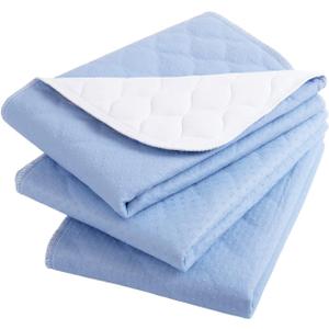Waterproof Washable Incontinence Bed pad,24"X28" (3 Pack),Reusable Absorbency Underpads Sheet Mattress Protector for Adults, Kids and Pets