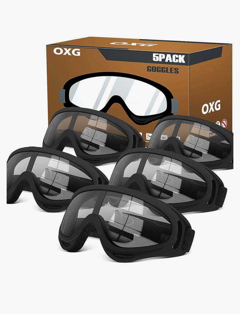 OXG 5 Pairs Motorcycle Goggles for Youth Men Women, ATV Ski Goggles Anti-UV Dustproof Windproof Dirt Bike Goggles Fit Helmet