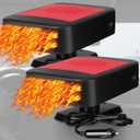 Gisafai 2 Pcs Portable Car Heater 12v 150w for Vehicle That Plugs into Cigarette Lighter 2 in 1 Heating Cooling Auto Windscreen Fan 360 Rotation Windshield Defogger Car Window Defroster(Red)