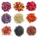 9 Bags Dried Flowers,100% Natural Dried Flowers Herbs Kit for Soap Making, DIY Candle Making,Bath - Include Rose Petals,Lavender,Don't Forget Me,Lilium,Jasmine,Rosebudsand More