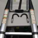 Molong 10.5ft telescoping Ladder Multi-Purpose Collapsible Ladder with Hook, Aluminum Extension Ladders for Home, Folding Telescoping Ladder for RV, Attic, Daily Use at Home, 330 lbs